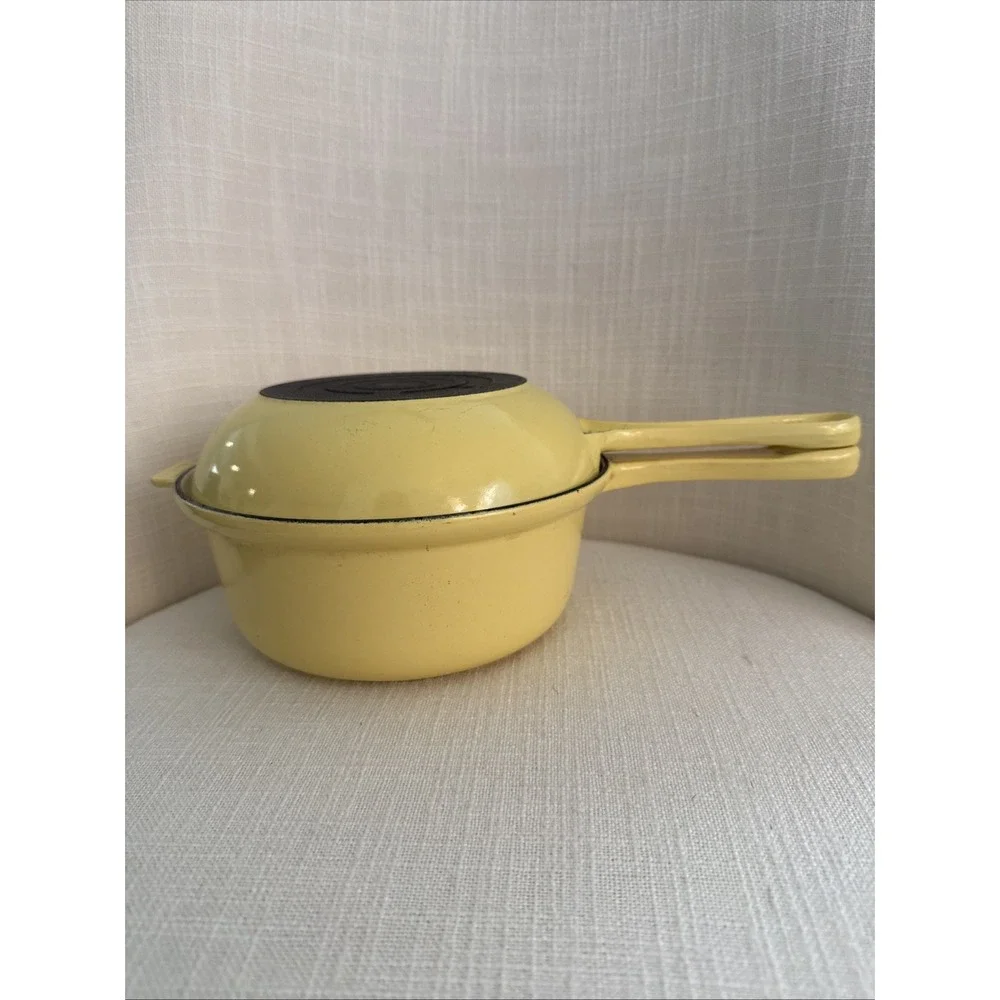 Vintage Le Creuset Size 18 (1 1/4qt) Yellow Utility Pot Lid 6 1/2‎ in Skillet